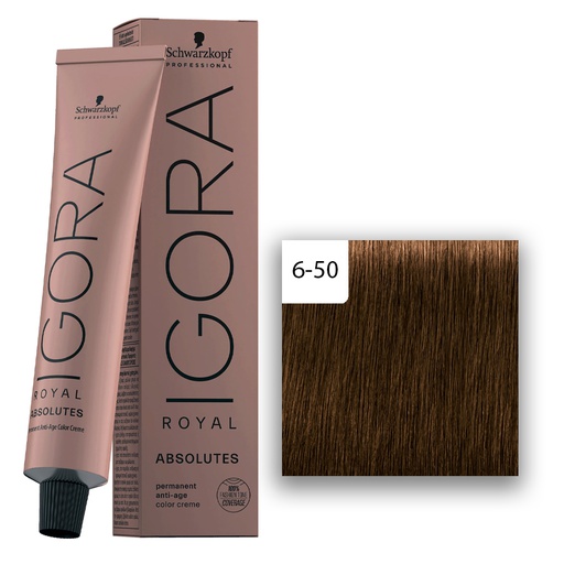 Schwarzkopf Professional IGORA ROYAL Absolutes Haarfarbe 6-50 Dunkelblond Gold Natur  60ml