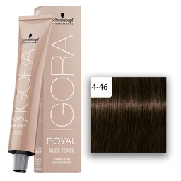 [M.13864.297] Schwarzkopf Professional Igora Royal Nude Tones Haarfarbe 4-46 Mittelbraun Beige Schoko  60ml