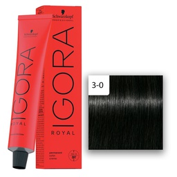 [M.14262.260] Schwarzkopf Professional IGORA ROYAL Haarfarbe 3-0 Dunkelbraun   60ml