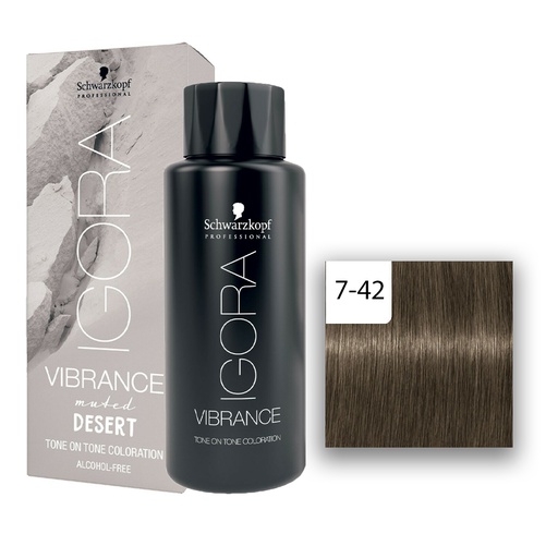 Schwarzkopf Professional Igora Vibrance Muted Desert Haartönung  7-42 Mittelblond  Beige Asch 60ml