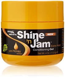 [M.16486.728] Ampro Shine N Jam Extra Hold Conditioning Styling &amp; Braiding Gel, 4oz