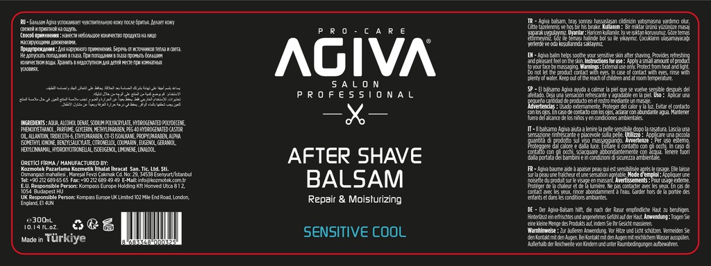 Agiva After Shave Balsam Sensitive Cool  300ml