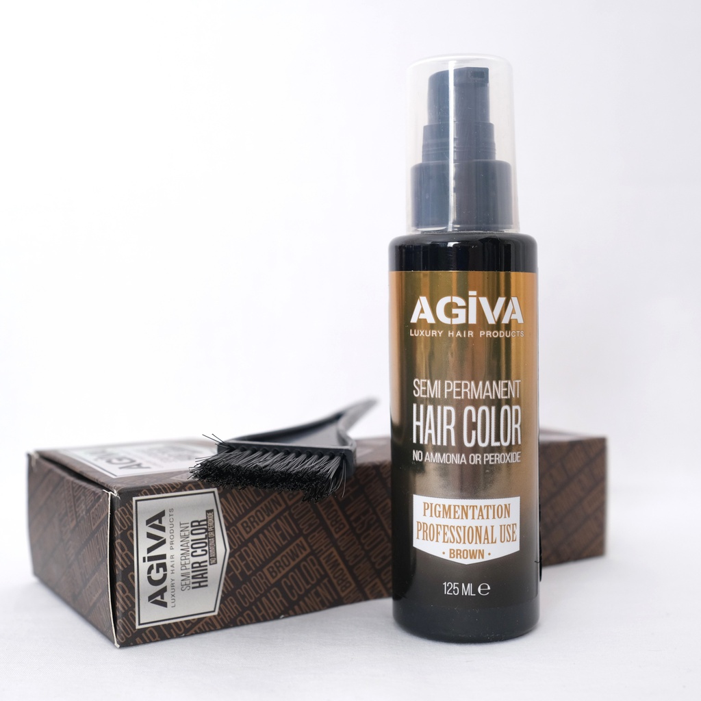 Agiva Semi-Permanent Ammoniak&amp;Peroxide freie Haarfarbe Braun  125ml