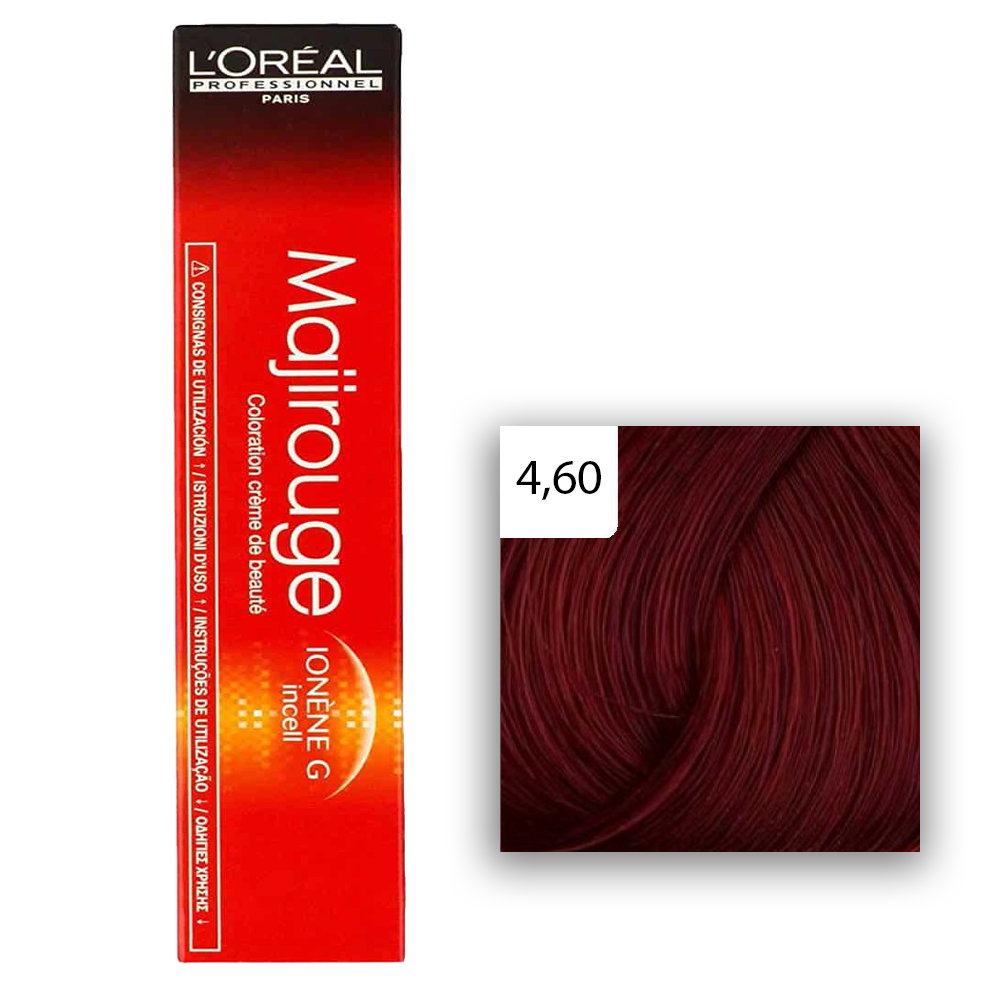 L'Oréal Professionnel Majirouge (inkl. RUBILANE / CARMILANE)  DM5  4,60 Mittelbraun Intensives Rot 50ml.