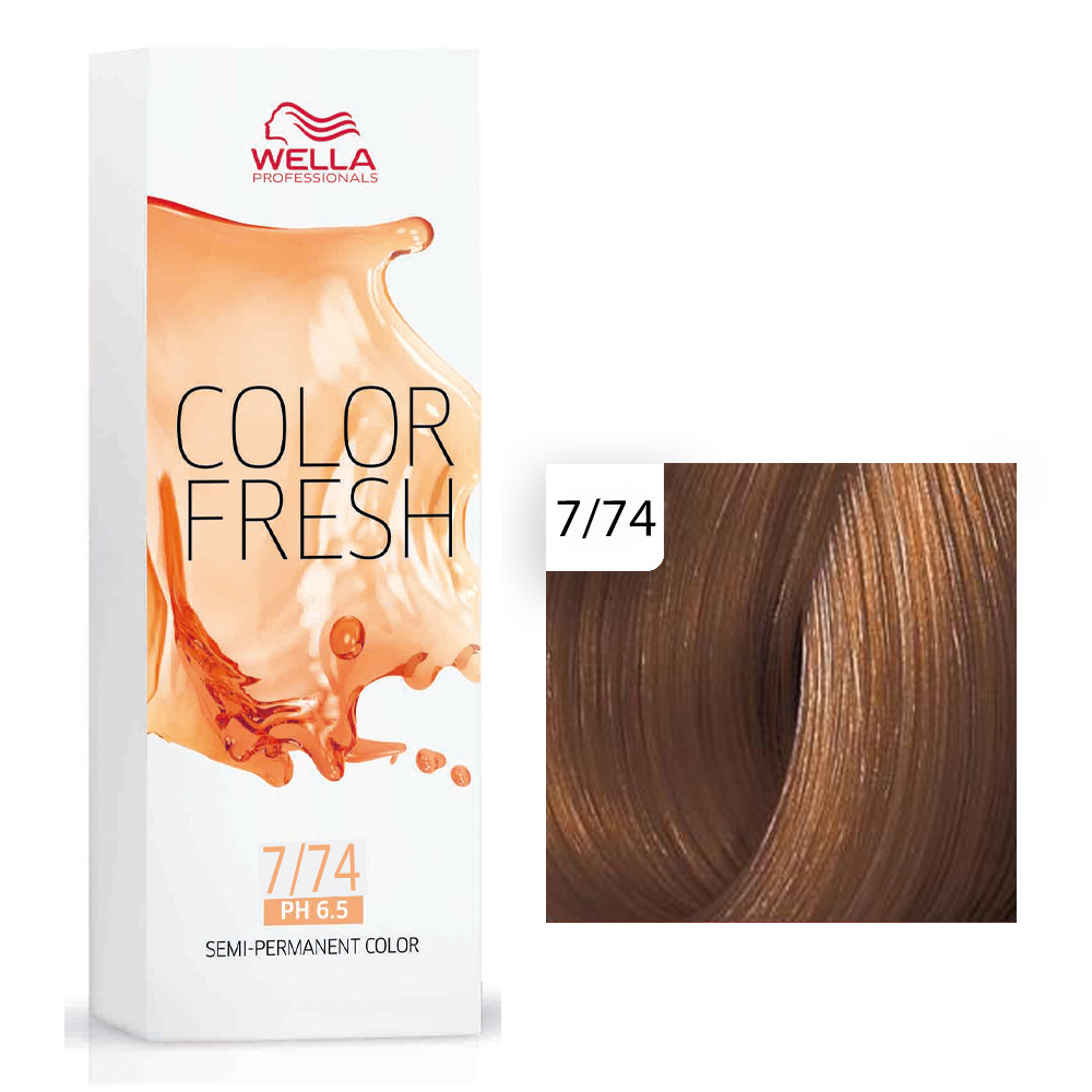 Wella Professional Color Fresh Tönungsliquid 7/74 Mittelblond Braun-Rot 75ml