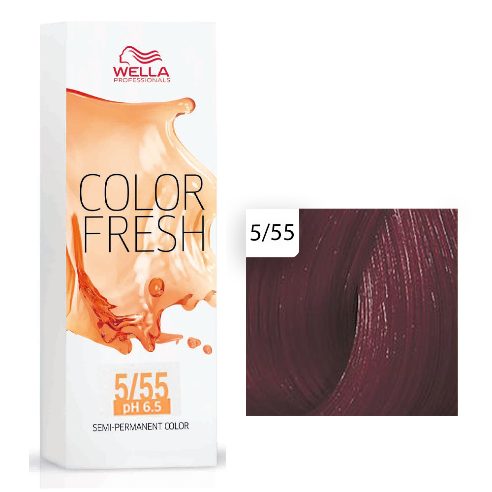 Wella Professional Color Fresh Tönungsliquid 5/55 Hellbraun Mahagoni-Intensiv 75ml