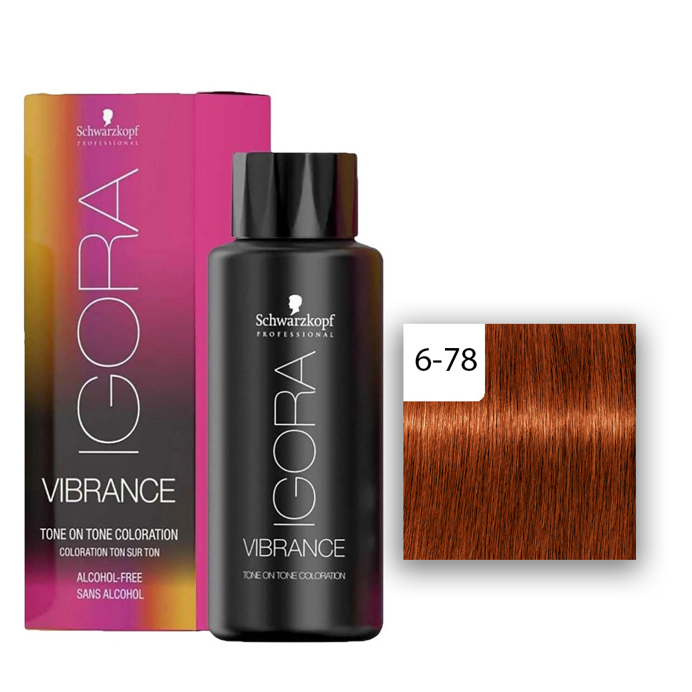 Schwarzkopf Professional IGORA Vibrance Haartönung 6-78 Dunkelblond Kupfer Rot  60ml