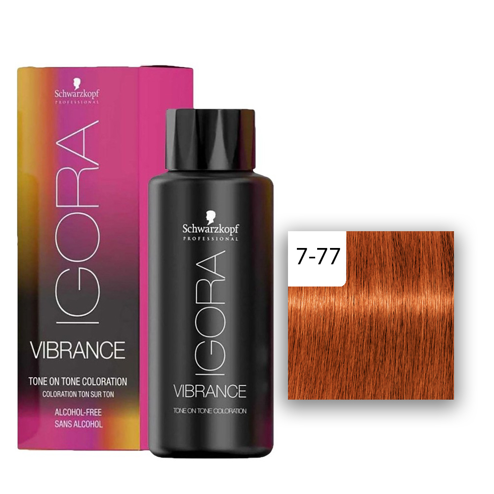 Schwarzkopf Professional  IGORA Vibrance Haartönung  60 ml 7-77 Mittelblond Kupfer Extra