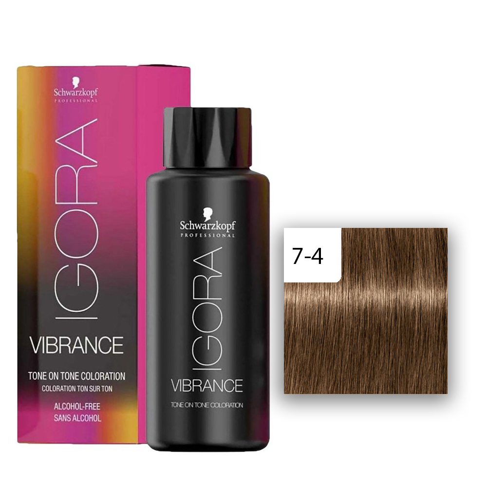 Schwarzkopf Professional IGORA Vibrance Haartönung 7-4 Mittelblond Beige  60ml