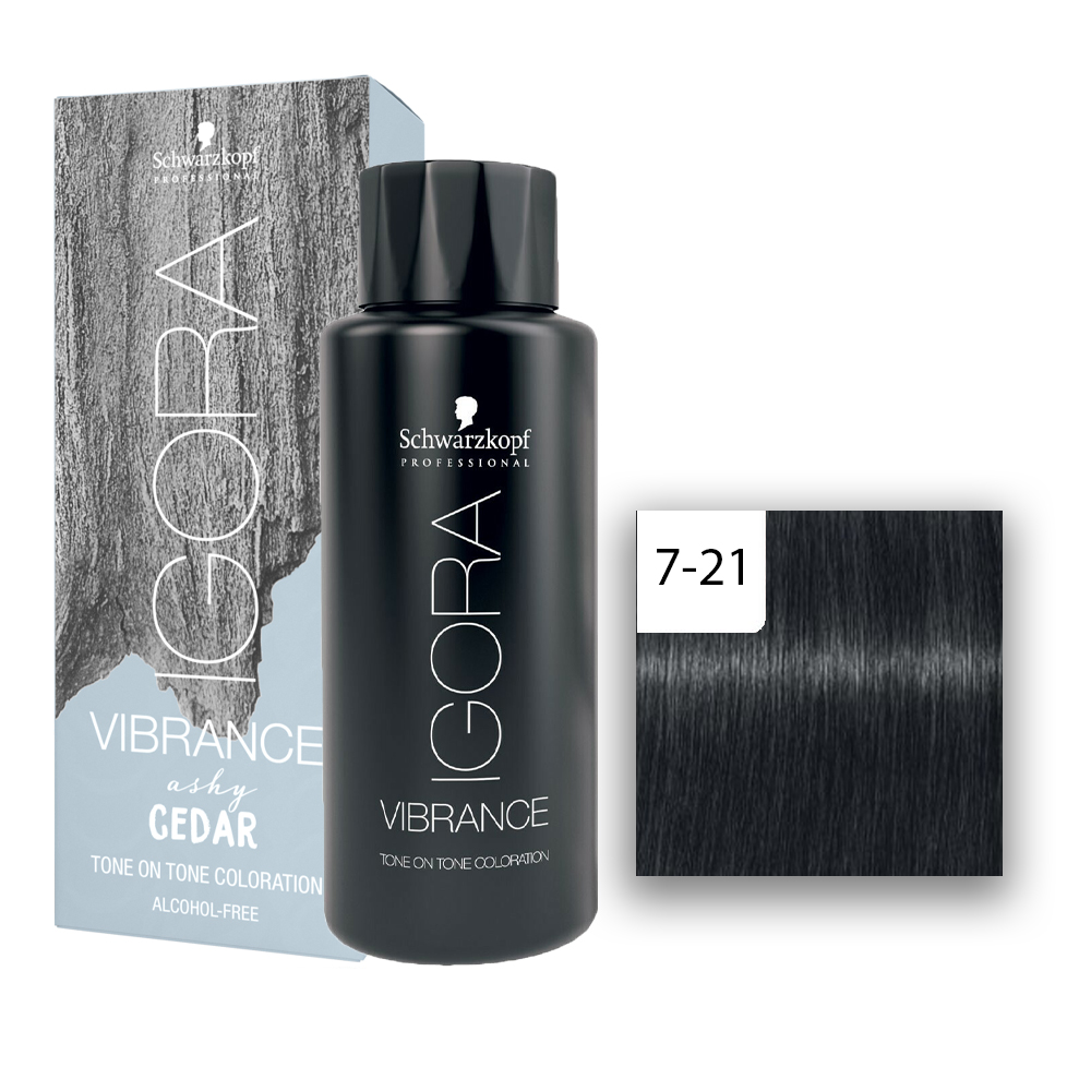 Schwarzkopf Professional Igora Vibrance Ashy Cedar Haartönung 7-21 Mittelblond Asch Cendre  60ml