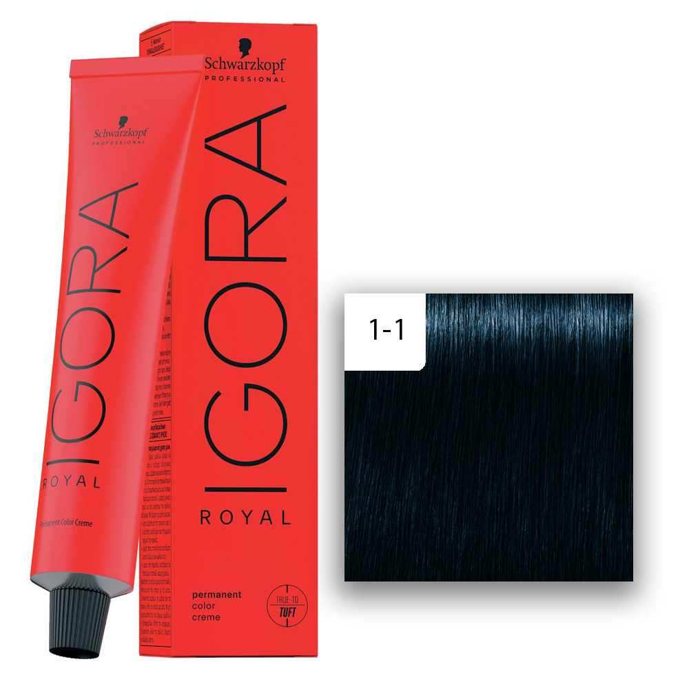  Schwarzkopf Professional Igora Royal Haarfarbe 60 ml 1-1 Blauschwarz
