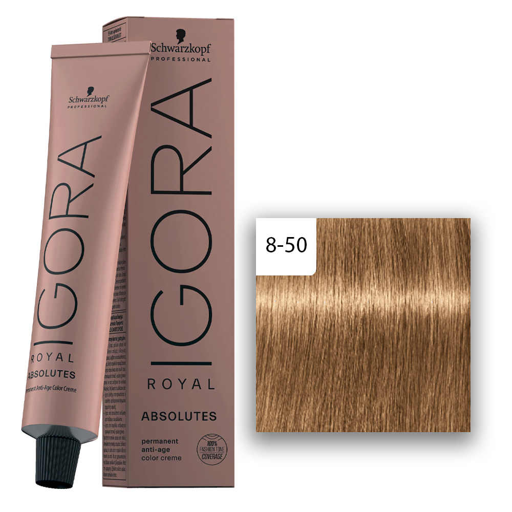  Schwarzkopf Professional Igora Royal Absolutes Haarfarbe 60 ml 8-50 Hellblond Gold Natur