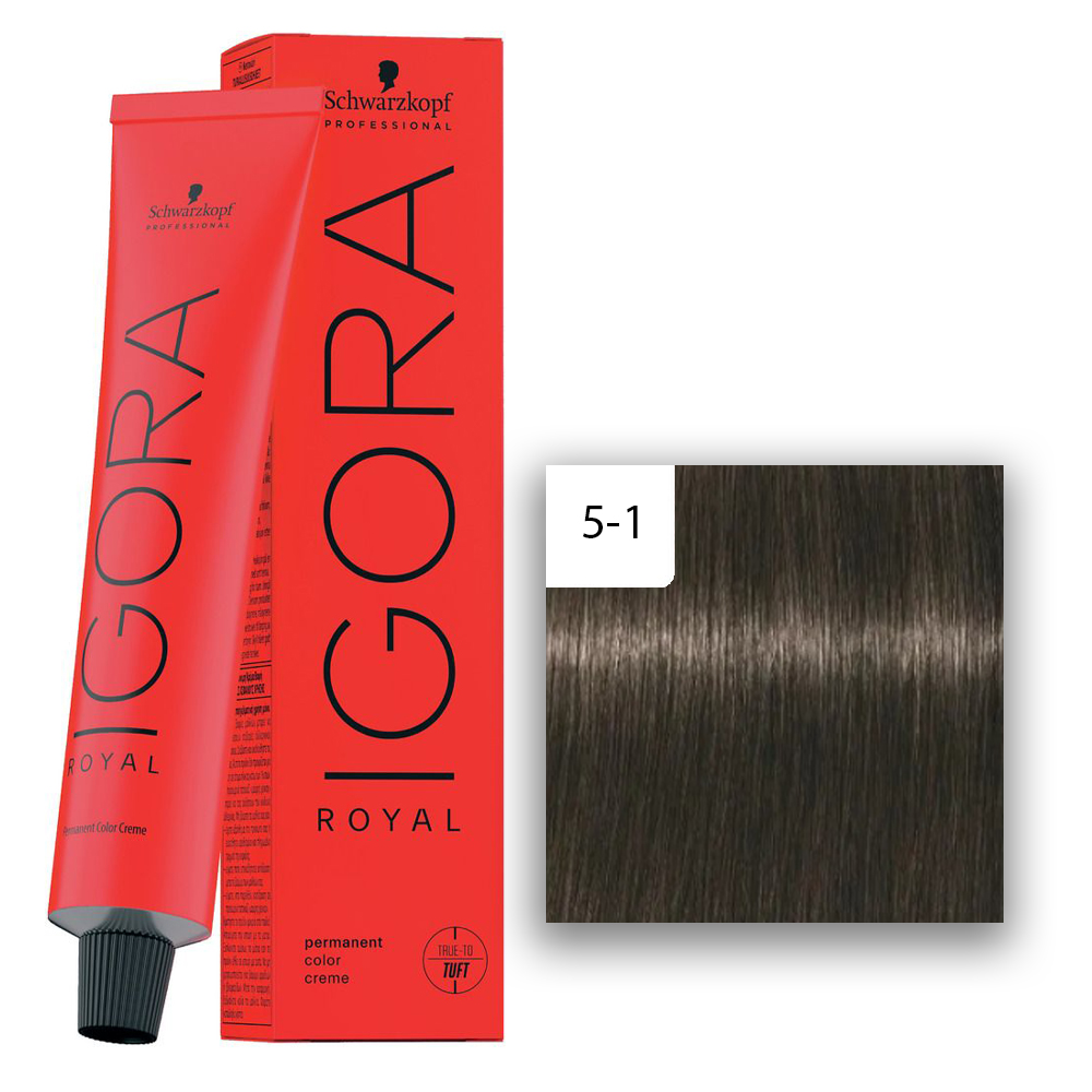  Schwarzkopf Professional Igora Royal Haarfarbe 60 ml 5-1 Hellbraun Cendré