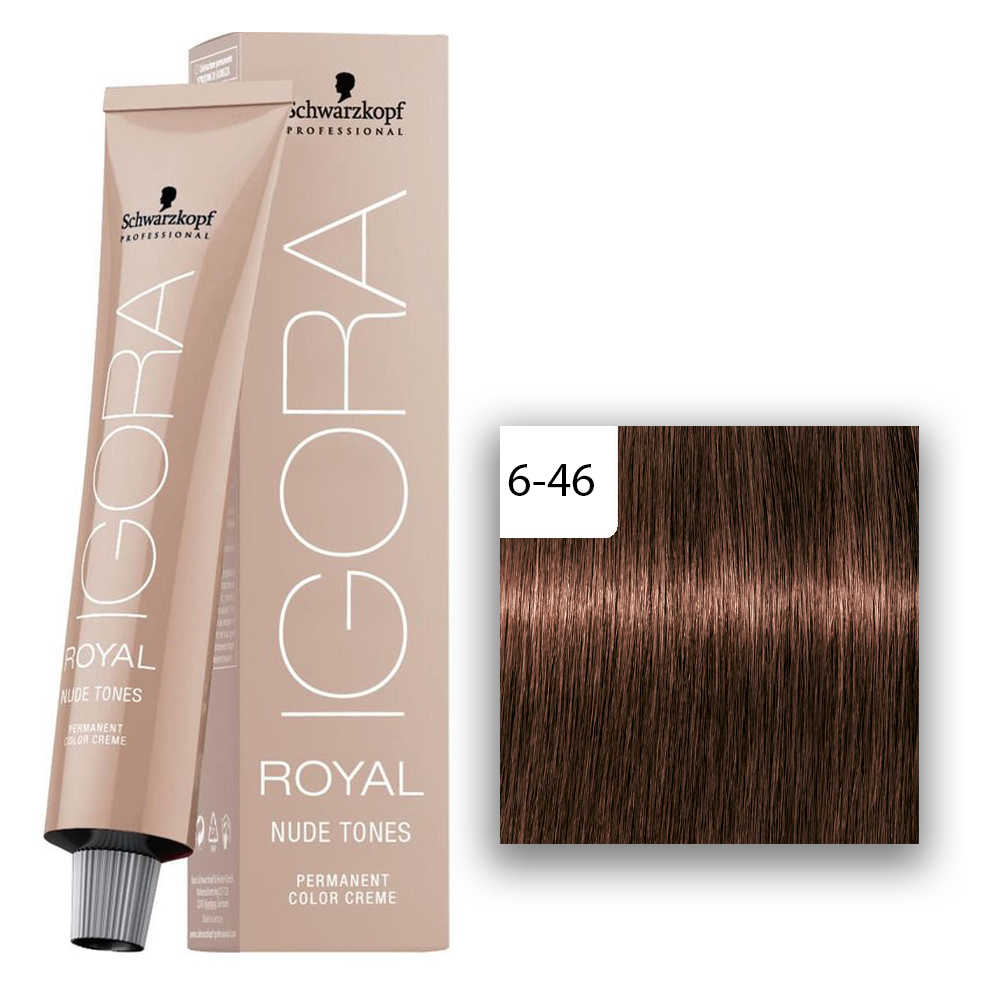 Schwarzkopf Professional IGORA ROYAL Nude Tones Haarfarbe 6-46 Dunkelblond Beige Schoko  60ml