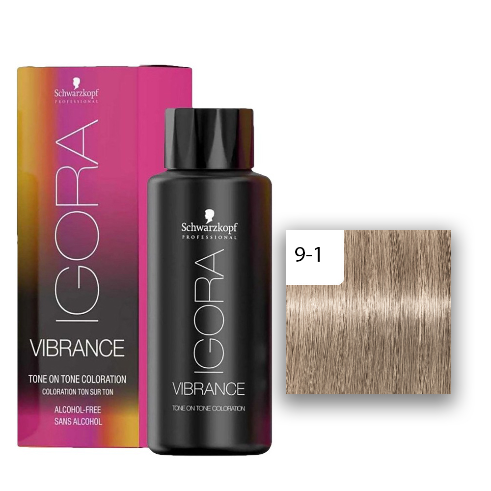 Schwarzkopf Professional IGORA Vibrance Haartönung 9-1 Extra Hellblond Cendré   60ml