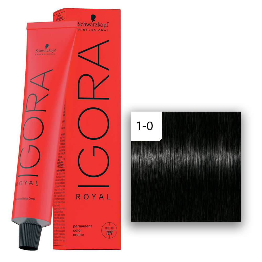 Schwarzkopf Professional IGORA ROYAL Haarfarbe 1-0 Schwarz   60ml