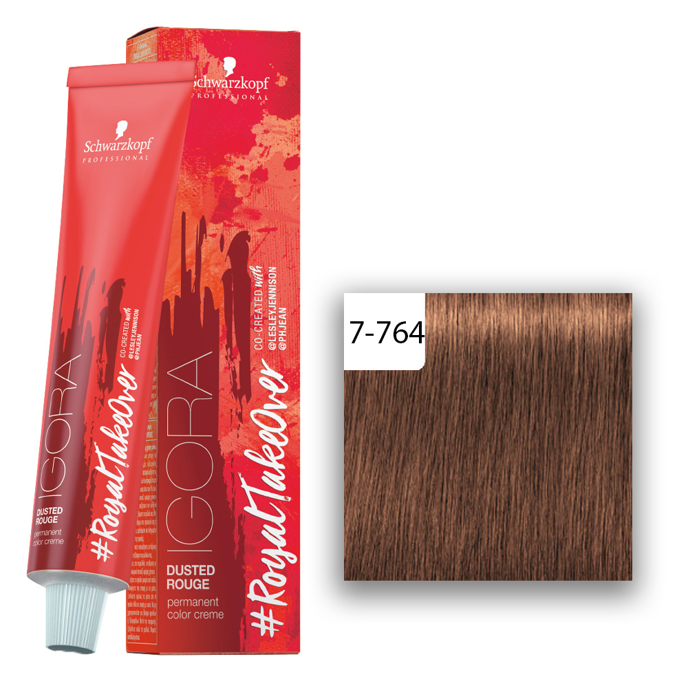 Schwarzkopf Professional IGORA ROYAL Take Over Dusted Rouge Haarfarbe Mittelblond Kupfer Schoko Beige 7-764  60ml