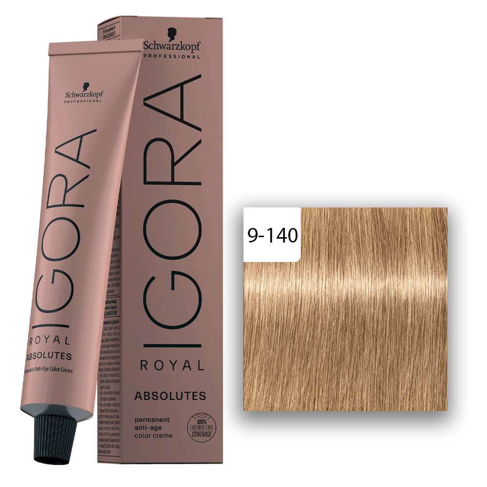Schwarzkopf Professional IGORA ROYAL Absolutes Haarfarbe 9-140 Extra Hellblond Cendrè Beige Nature 60ml