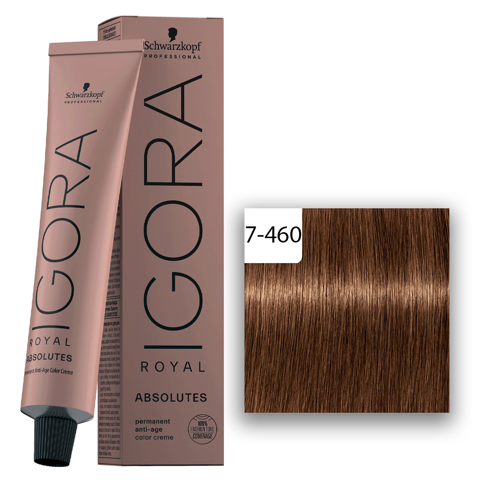 Schwarzkopf Professional IGORA ROYAL Absolutes Haarfarbe 7-460 Mittelblond Beige Schoko Natur 60ml
