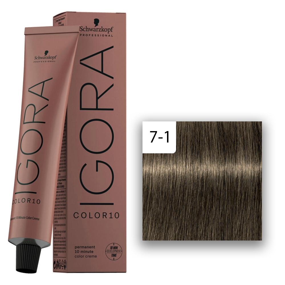 Schwarzkopf Professional Igora Color10 Haarfarbe 7-1 Mittelblond Cendré 60ml