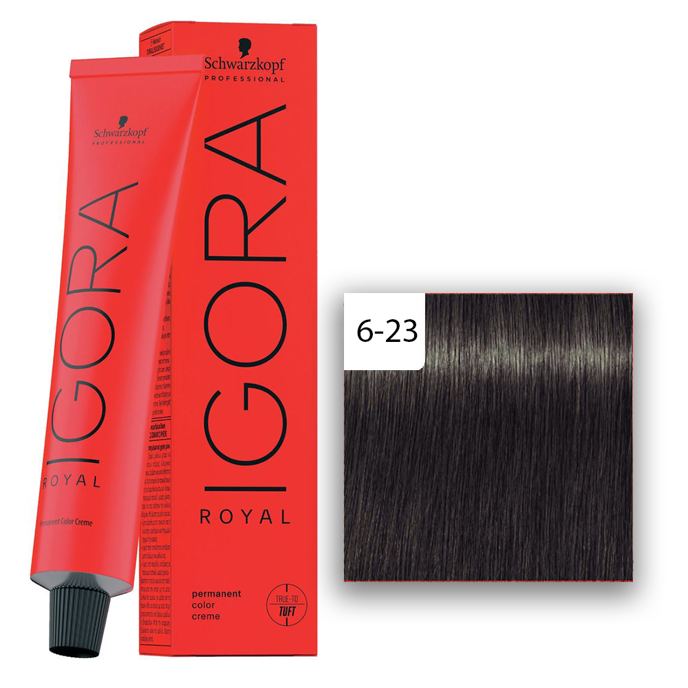 Schwarzkopf Professional IGORA ROYAL Haarfarbe Cools 6-23 Dunkelblond Asch Matt 60ml