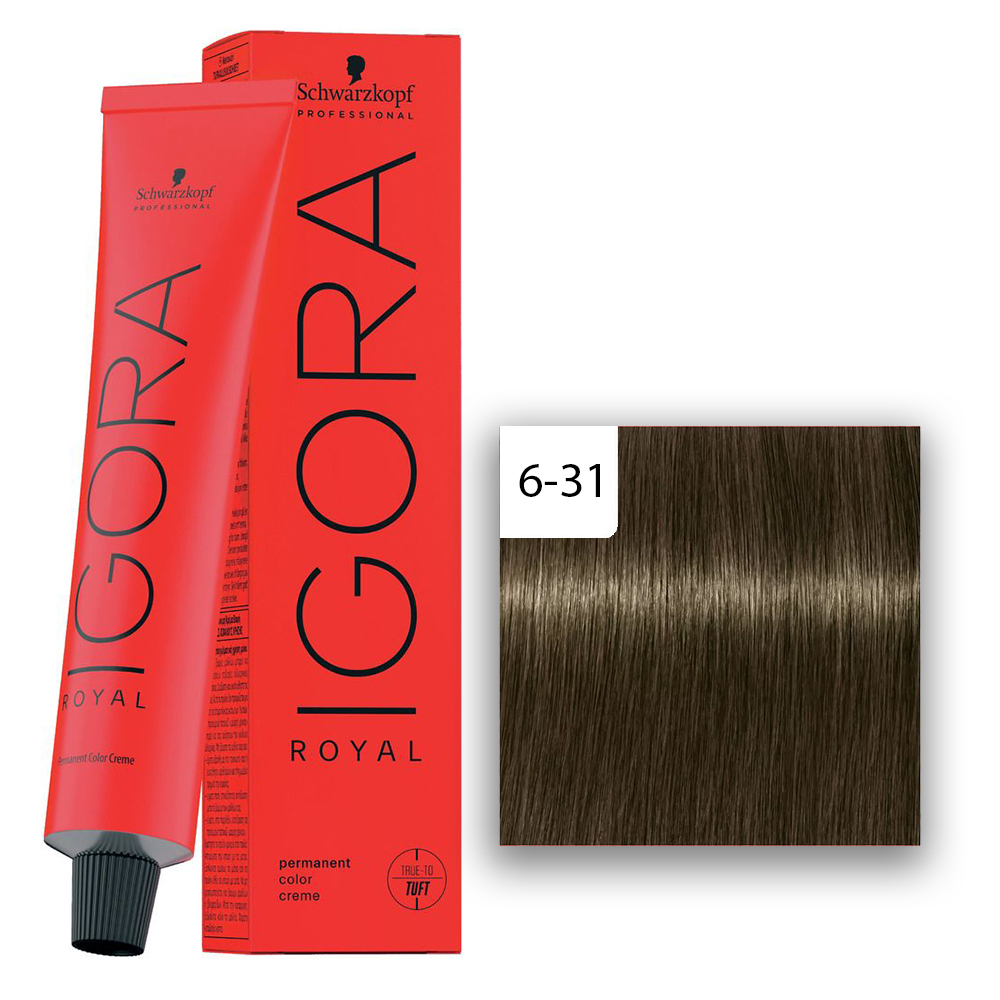 Schwarzkopf Professional IGORA ROYAL Haarfarbe Cools 6-31 Dunkelblond Matt Cendré 60ml
