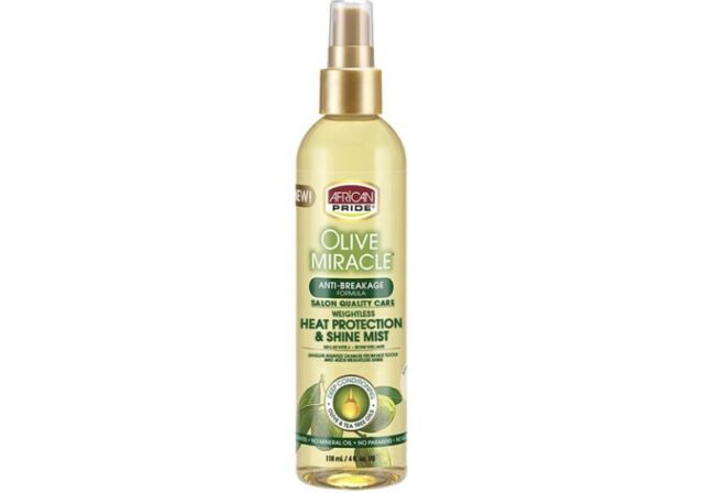 African Pride Olive Miracle Heat Protection &amp; Shine Mist 4oz.