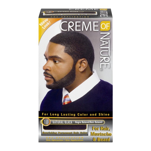 Creme Of Nature Hair Mustache &amp; Beard Color Mens Natural Black 1.0