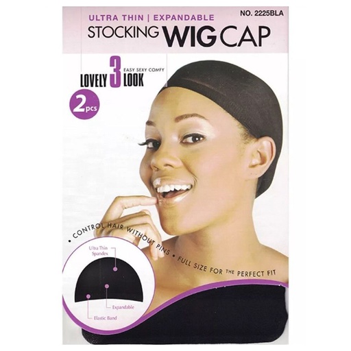 Magic Collection Magic Stocking Wig Cap Black 2pcs 