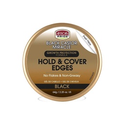 [M.14683.774] African Pride Black Castor Miracle Hold &amp; Cover Edges 2.25oz.