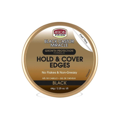 African Pride Black Castor Miracle Hold &amp; Cover Edges 2.25oz.