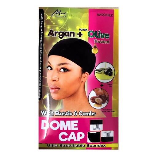 Murry Argan&amp;Olive Dome Cap Black With 3 Combs