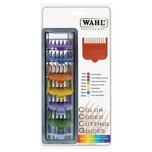 WAHL Professional Plastik Aufsteckkamm-Set/BOX color Coded (3/6/10/13/16/19/22/25 mm)