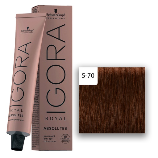 Schwarzkopf Professional IGORA ROYAL Absolutes Haarfarbe 5-70 Hellbraun Kupfer Natur  60ml