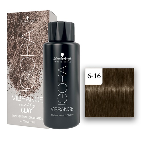 Schwarzkopf Professional Igora Vibrance Earthy Clay Haartönung 6-16 Dunkelblond Cendre Schoko  60ml