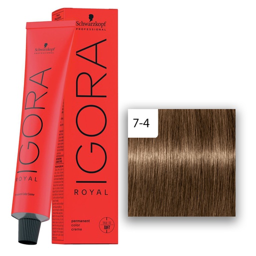 Schwarzkopf Professional IGORA ROYAL Haarfarbe 7-4 Mittelblond Beige  60ml