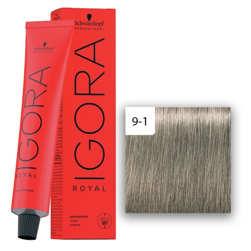Schwarzkopf Professional IGORA ROYAL Haarfarbe 9-1 Extra Hellblond Cendré  60ml