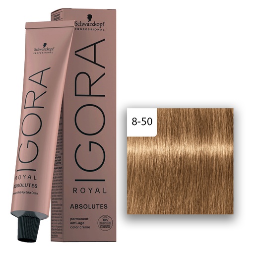 Schwarzkopf Professional IGORA ROYAL Absolutes Haarfarbe 8-50 Hellblond Gold Natur  60ml