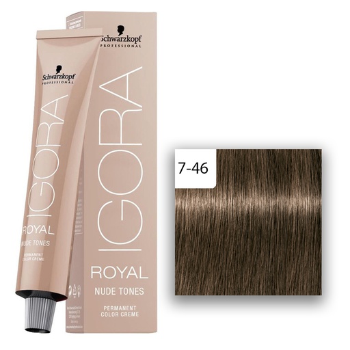 Schwarzkopf Professional IGORA ROYAL Nude Tones Haarfarbe 7-46 Mittelblond Beige Schoko  60ml