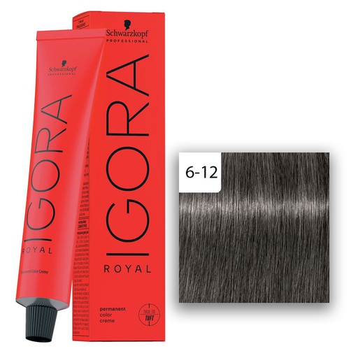 Schwarzkopf Professional IGORA ROYAL Haarfarbe 6-12 Dunkelblond Cendré Asch  60ml