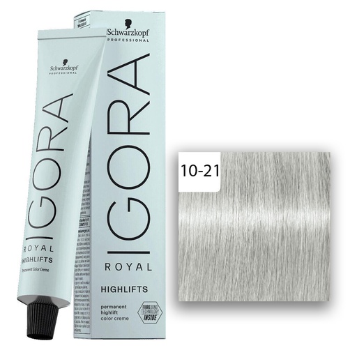 Schwarzkopf Professional IGORA ROYAL Highlifts Haarfarbe 10-21 Ultrablond Asch Cendré  60ml