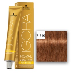 [M.13861.569] Schwarzkopf Professional IGORA ROYAL Absolutes Age Blend Haarfarbe 7-710 Mittelblond Kupfer Cendré  60ml
