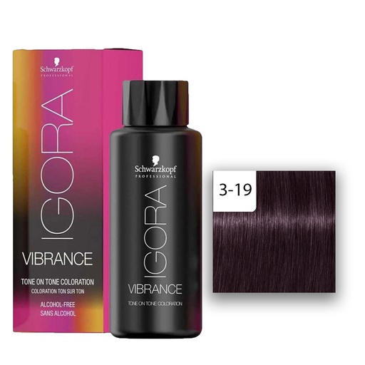 Schwarzkopf Professional IGORA Vibrance Haartönung 3-19 Dunkelbraun Cendré Violett  60ml