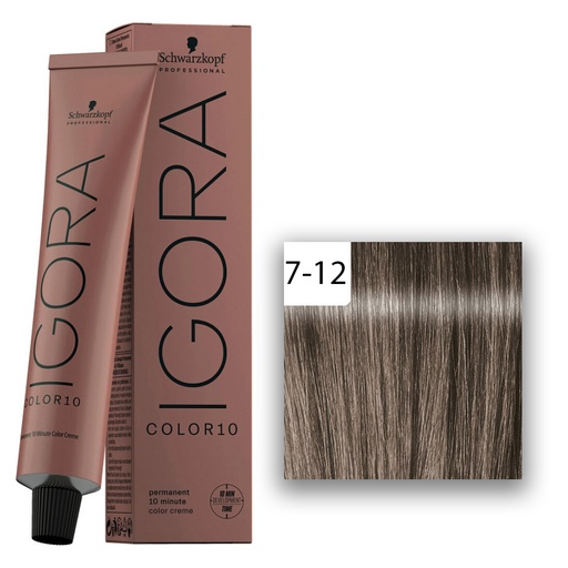 Schwarzkopf Professional Igora Color10 Haarfarbe 7-12 Mittelbl.Cendré Asch  60ml