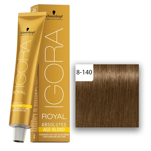 Schwarzkopf Professional IGORA ROYAL Absolutes Age Blend Haarfarbe 8-140 Hellblond Cendré Beige   60ml
