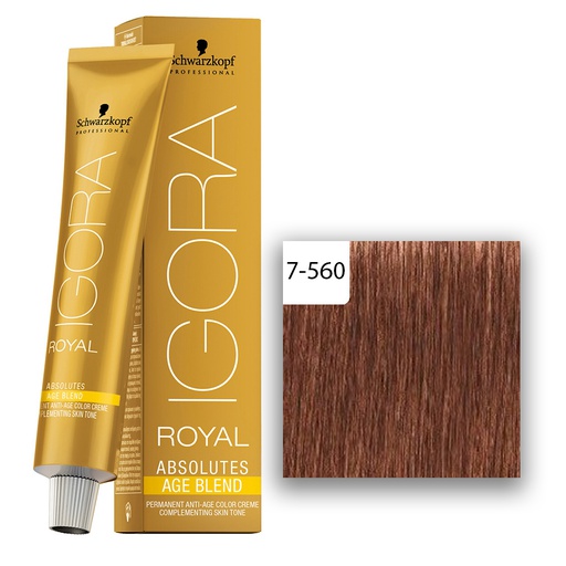  Schwarzkopf Professional Igora Royal Absolutes Age Blend Haarfarbe 60 ml 7-560 Mittelblond Gold Schoko