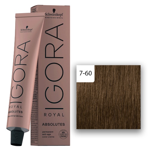 Schwarzkopf Professional IGORA ROYAL Absolutes Haarfarbe 7-60 Mittelblond Schoko Natur  60ml