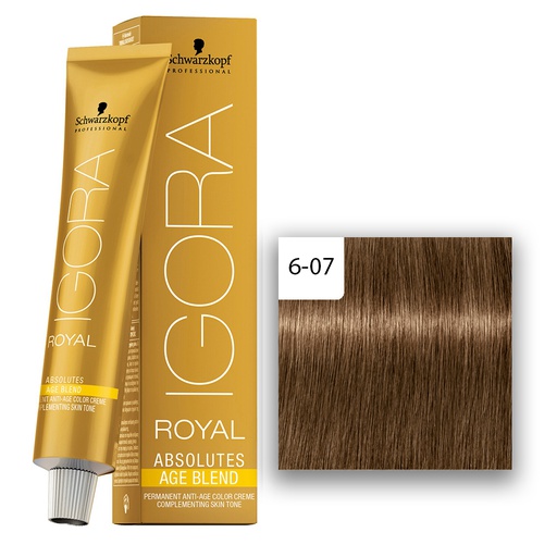 Schwarzkopf Professional IGORA ROYAL Absolutes Age Blend Haarfarbe 6-07 Dunkelblond Natur Kupfer   60ml