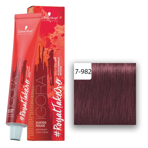 Schwarzkopf Professional IGORA ROYAL Take Over Dusted Rouge Haarfarbe Mittelblond Violett Rot Asch 7-982 60ml