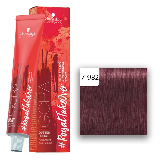 Schwarzkopf Professional Igora Royal Take Over Dusted Rouge Haarfarbe Mittelblond Violett Rot Asch 7-982 60ml